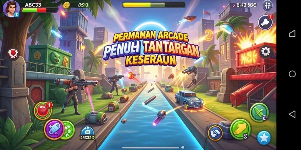 Screenshot utama ABC33 menampilkan gameplay seru dan penuh warna.