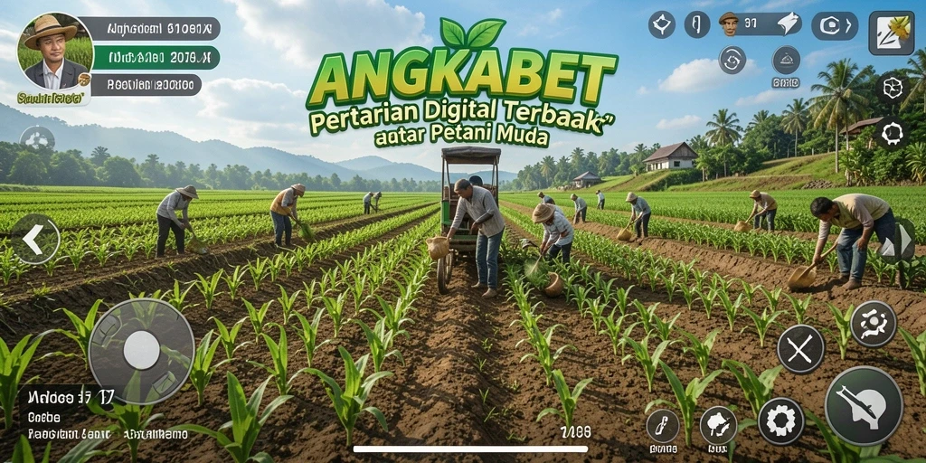 Tangkapan layar gameplay ANGKABET yang menampilkan kebun yang subur.