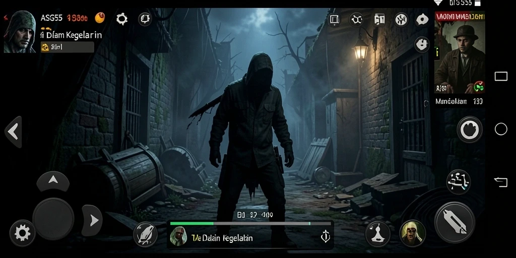 Menggambarkan suasana horor yang menakutkan dalam gameplay ASG55.
