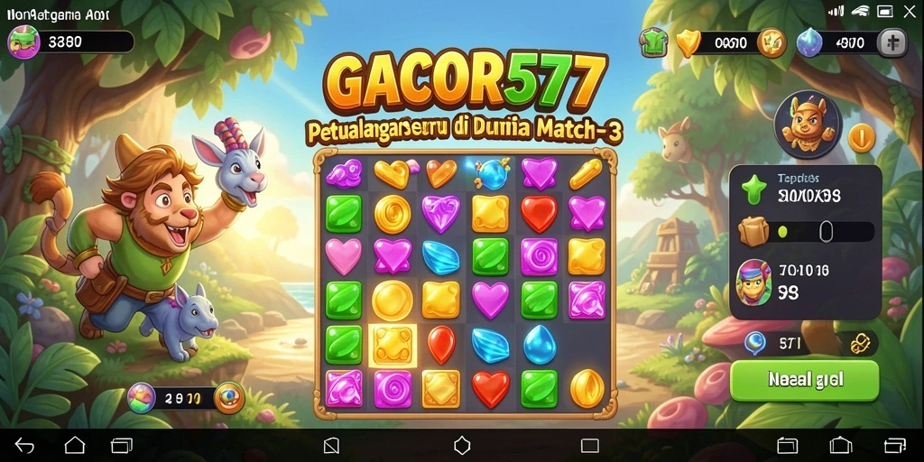 Tampilan gameplay menantang di GACOR577 dengan objek berwarna-warni.
