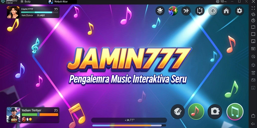 Screenshot gameplay dari JAMIN777 menampilkan pengalaman musik yang interaktif.