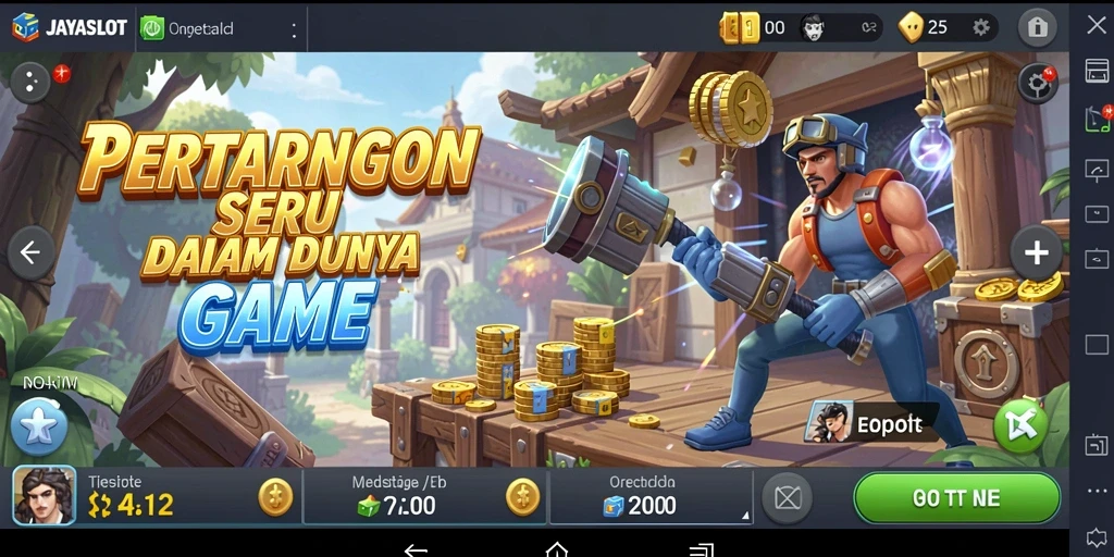 Screenshot utama JAYASLOT menampilkan aksi pertarungan yang intens.