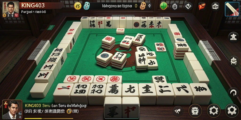 Tangkapan layar permainan KING403 yang menampilkan momen seru mencocokkan ubin Mahjong.