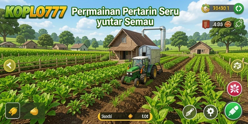 Screenshot gameplay KOPLO77 menampilkan aktivitas bertani yang seru.