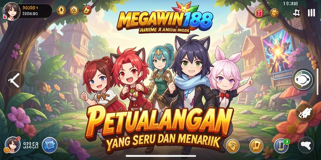 Gameplay seru dalam MEGAWIN188 dengan karakter Anime ikonik.