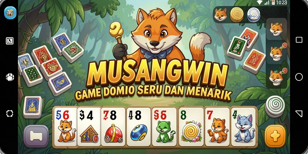 Tampilan gameplay seru di MUSANGWIN dengan kartu domino.