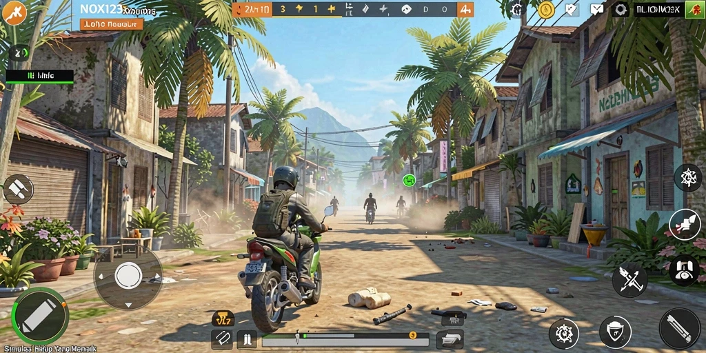 Tampilan utama gameplay NOX123 yang menarik dan penuh warna.