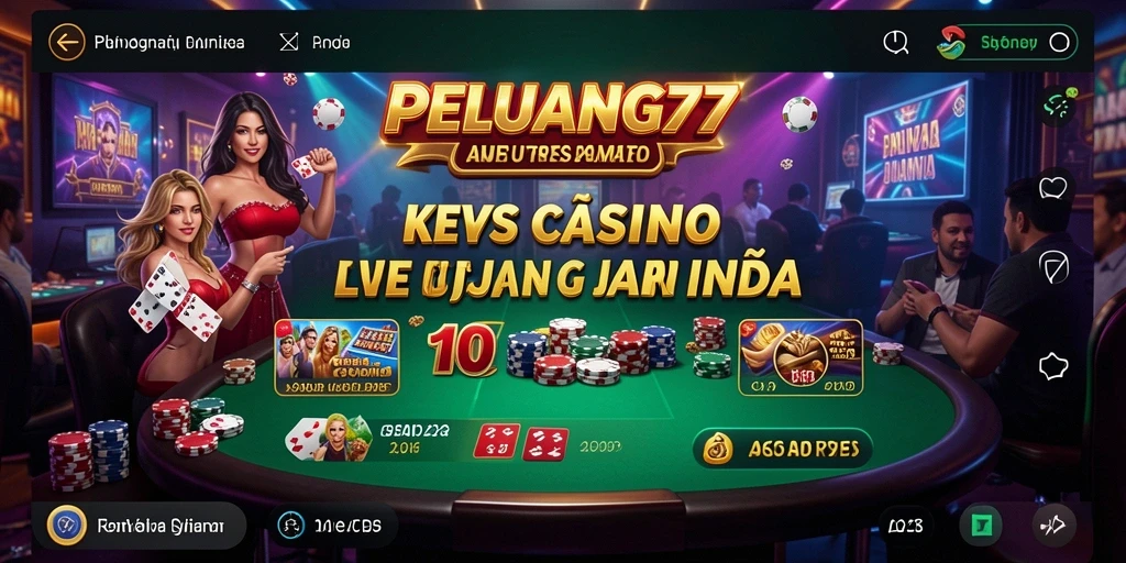 Screenshot PELUANG77 menampilkan dealer live dalam permainan kasino yang mendebarkan.