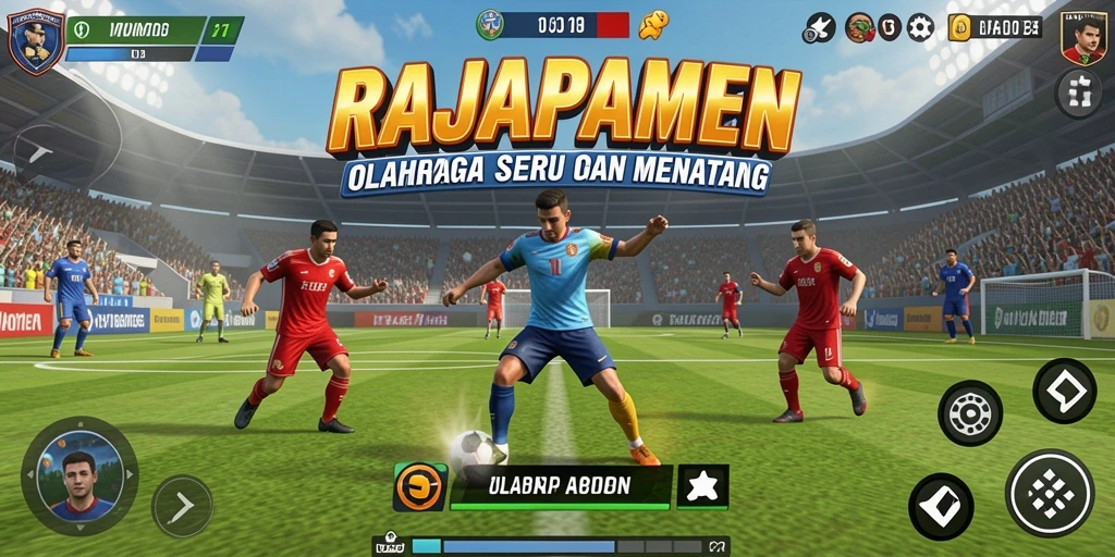 Screenshot utama RAJAPAMEN menunjukkan gameplay seru olahraga.