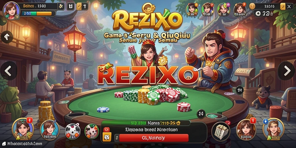 Tampilan gameplay seru dalam REZIXO, permainan QiuQiu yang menantang.