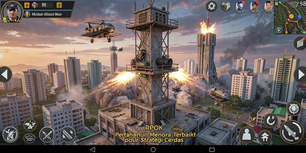 Tampilan gameplay RPOK yang menarik dan seru dalam mengelola menara pertahanan.