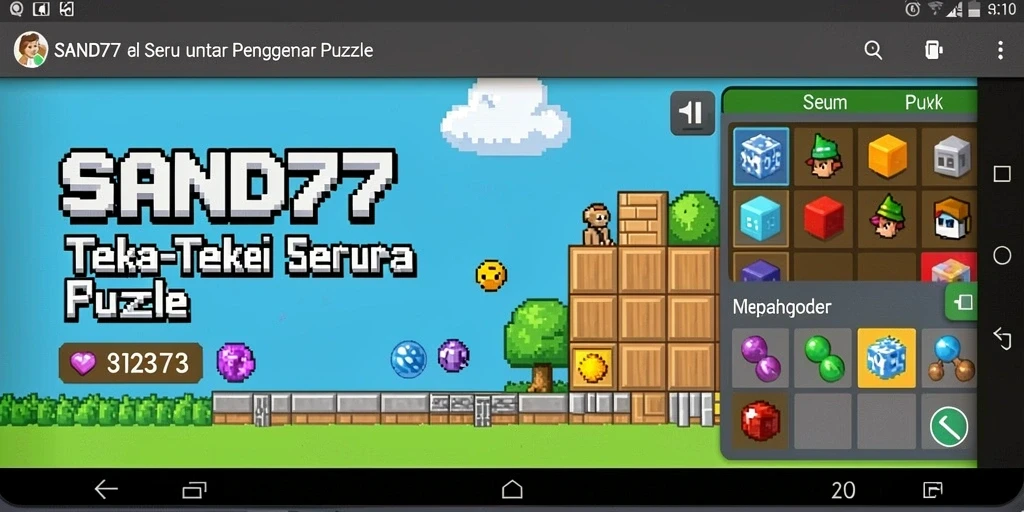Screenshot gameplay <strong>SAND77</strong> menunjukkan level teka-teki yang menantang dan menarik.